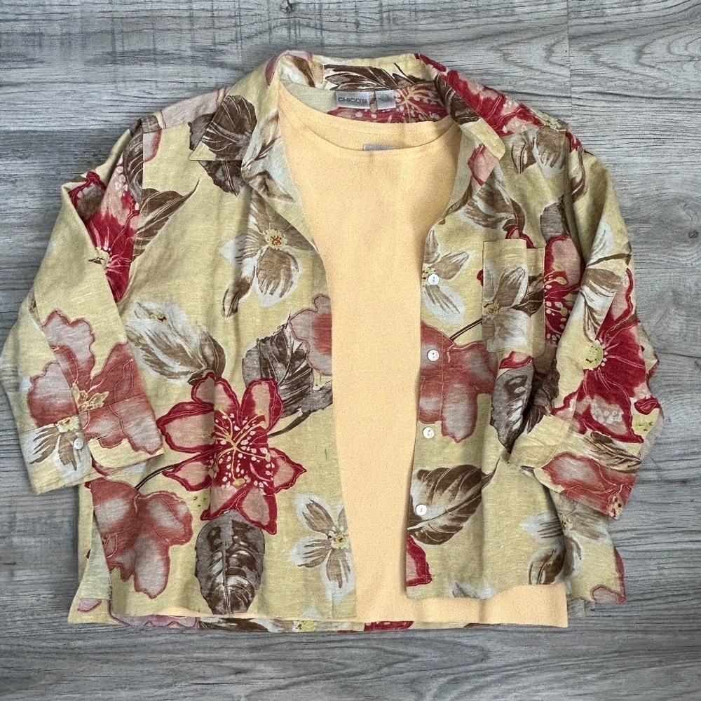 Chico's Light Weight Button Down w/ Camisole Sz Chico 2